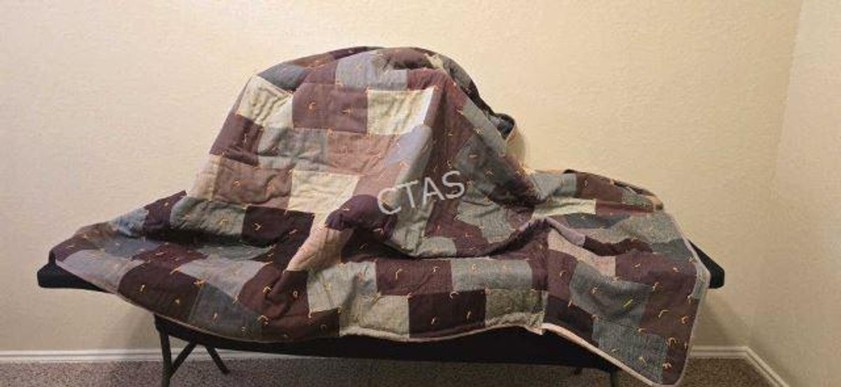Vintage Wool Patchwork Tied Quilt