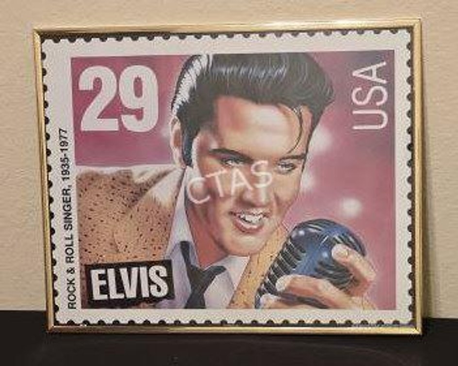 Framed Elvis Postage Stamp Print