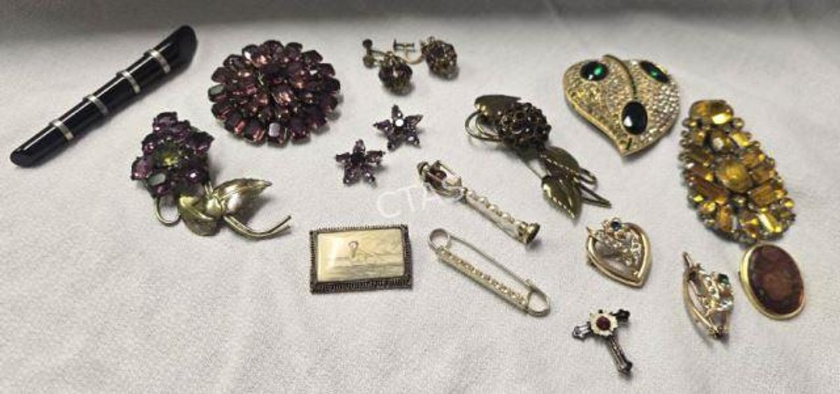 Vintage Brooches, Shoe Clips & Earrings