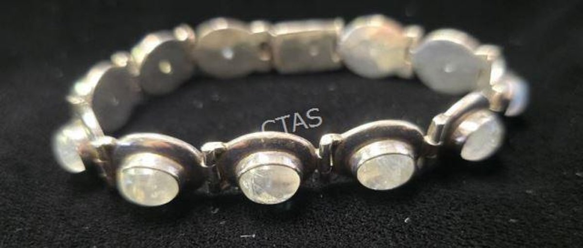 Sterling Silver Bracelet w/ Moonstones