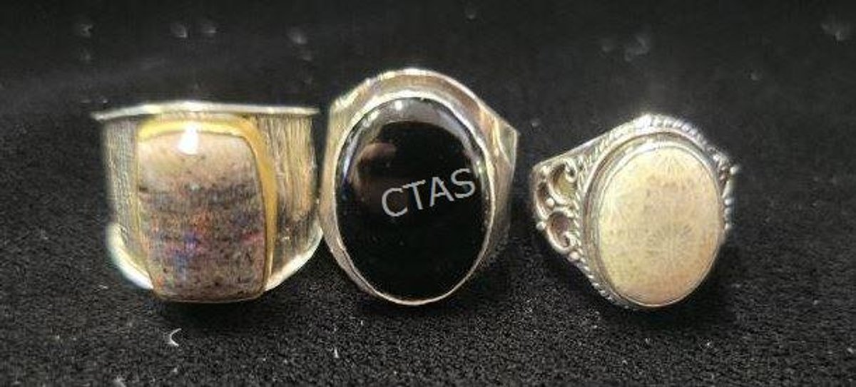 (3) Sterling Silver & Natural Stone Rings