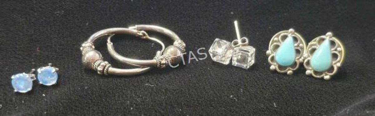 (4) Pair of Sterling Silver Earrings