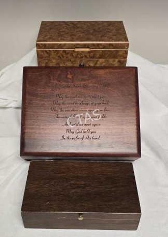 (3) Wood Jewelry Boxes
