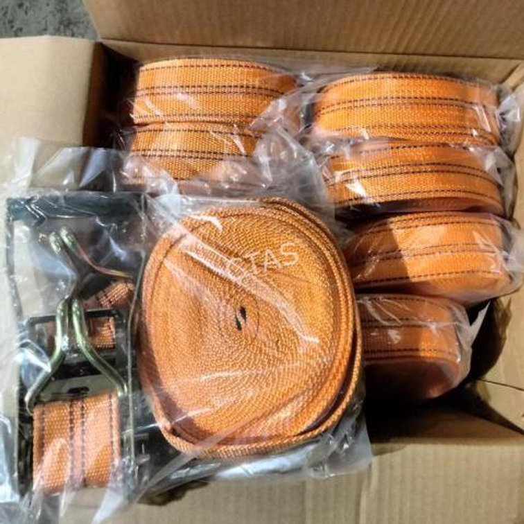(8) Nylon Straps, Steel Retainer Hooks