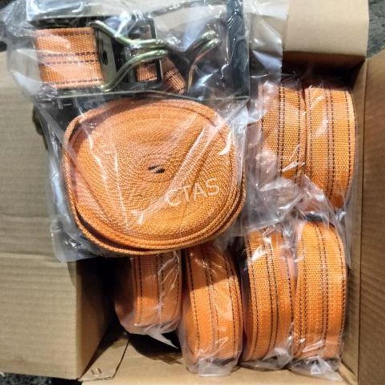 (8) Nylon Straps, Steel Retainer Hooks