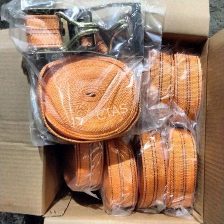 (8) Nylon Straps, Steel Retainer Hooks