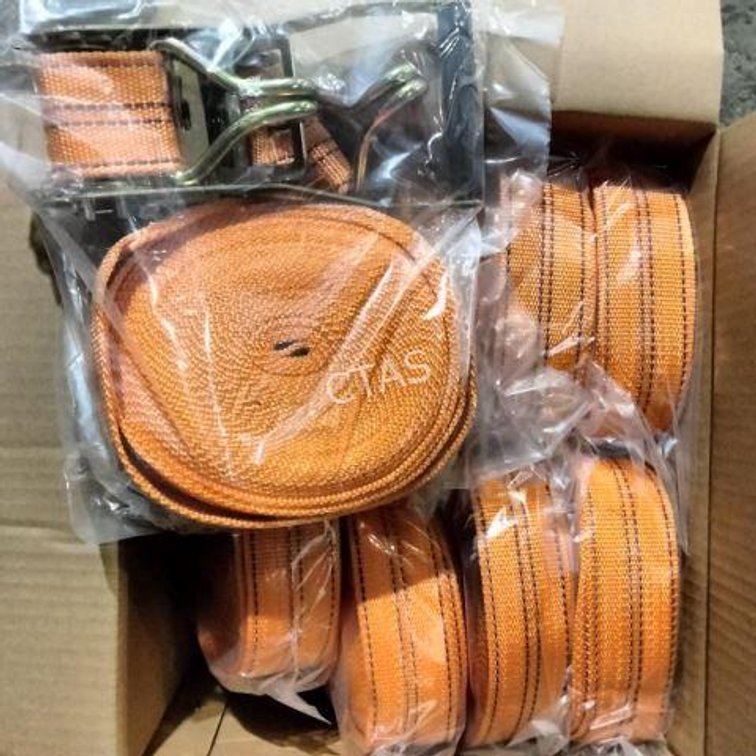 (8) Nylon Straps, Steel Retainer Hooks