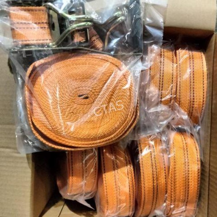 (8) Nylon Straps, Steel Retainer Hooks
