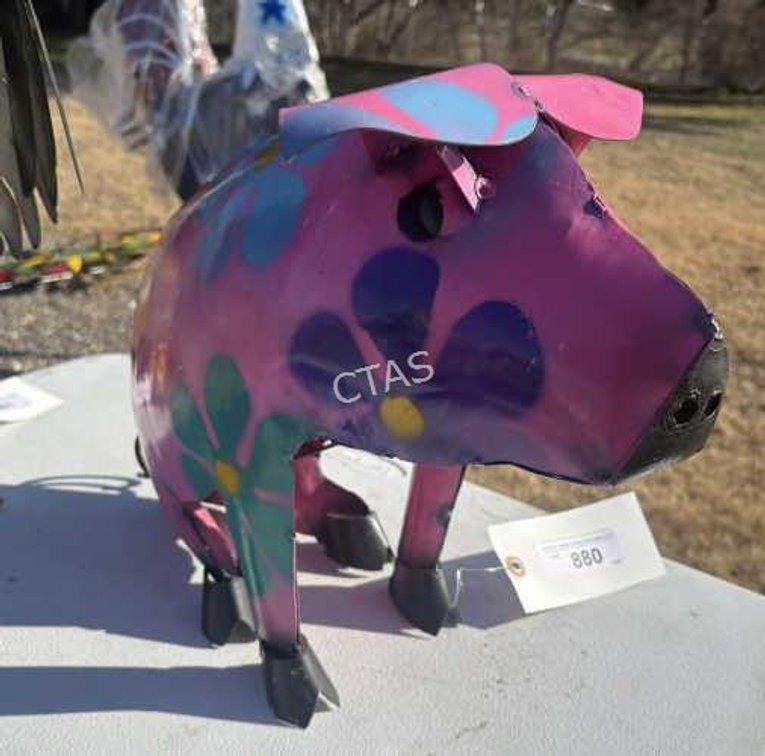 Metal Art Pink Pig