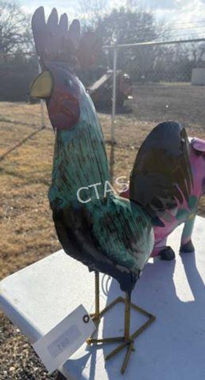 Metal Art Blue Rooster