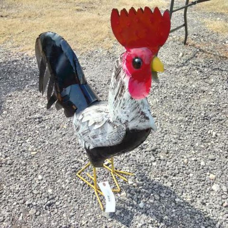 Metal Art White & Black Rooster