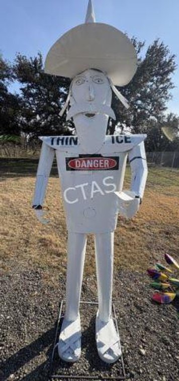 Metal Art Danger Thin Ice Man