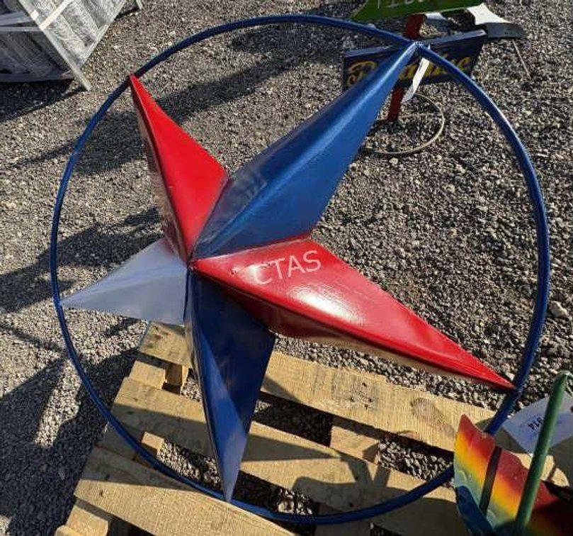 Metal Art Big Star Sign Red, White & Blue