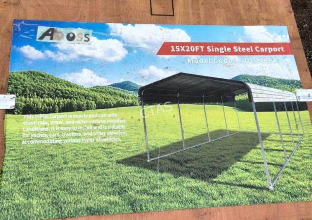 Metal Carport - Cream