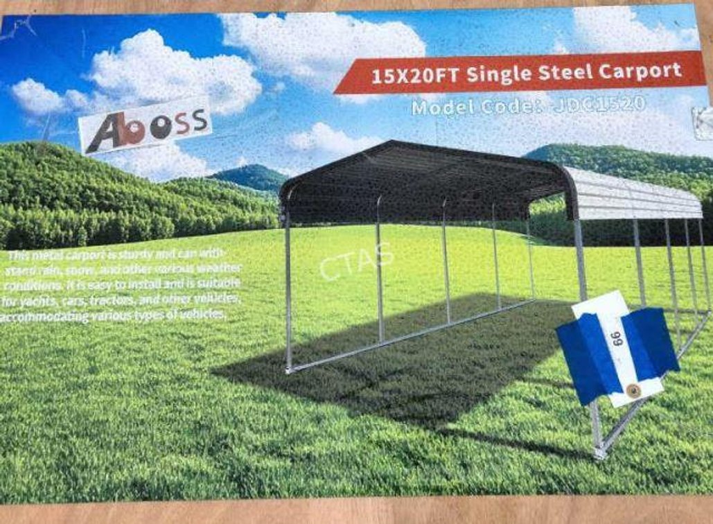 Metal Carport - Cream