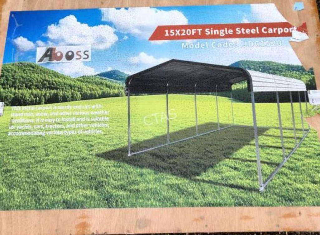 Metal Carport - Cream