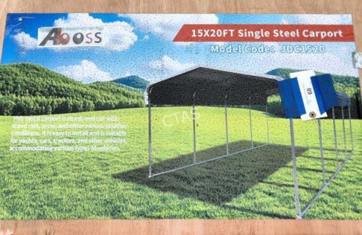 Metal Carport - Dark Grey