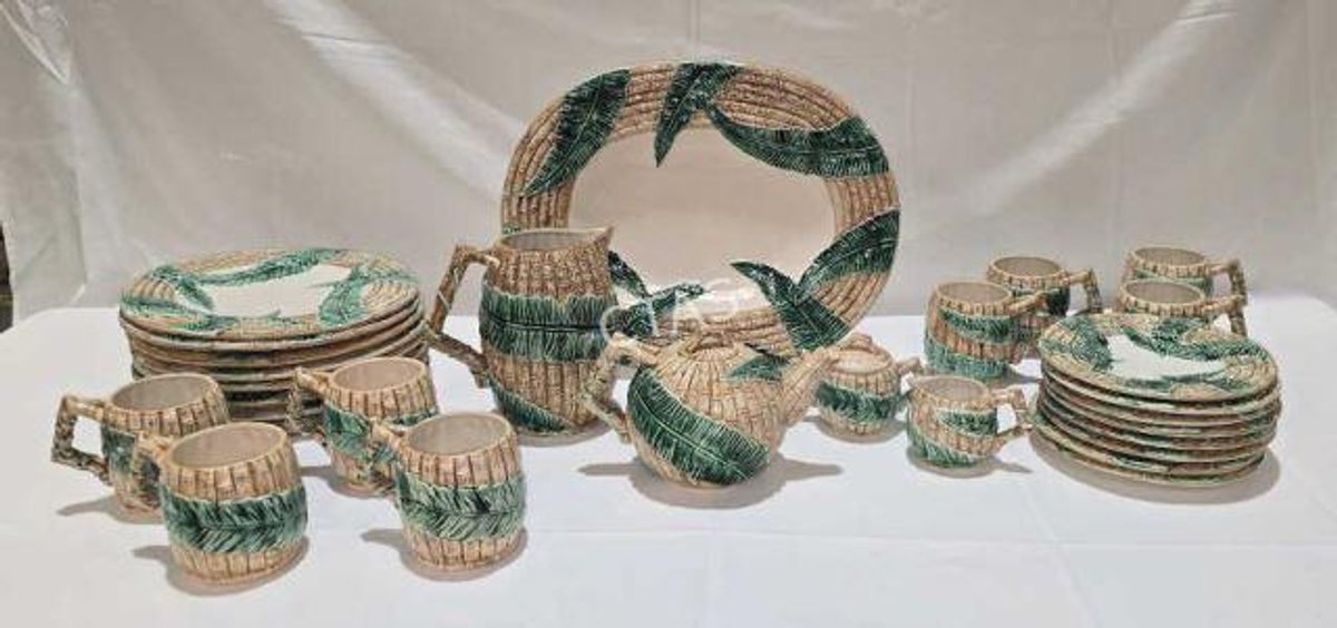 Fitz & Floyd Fern Grotto Bamboo Entertaining Set