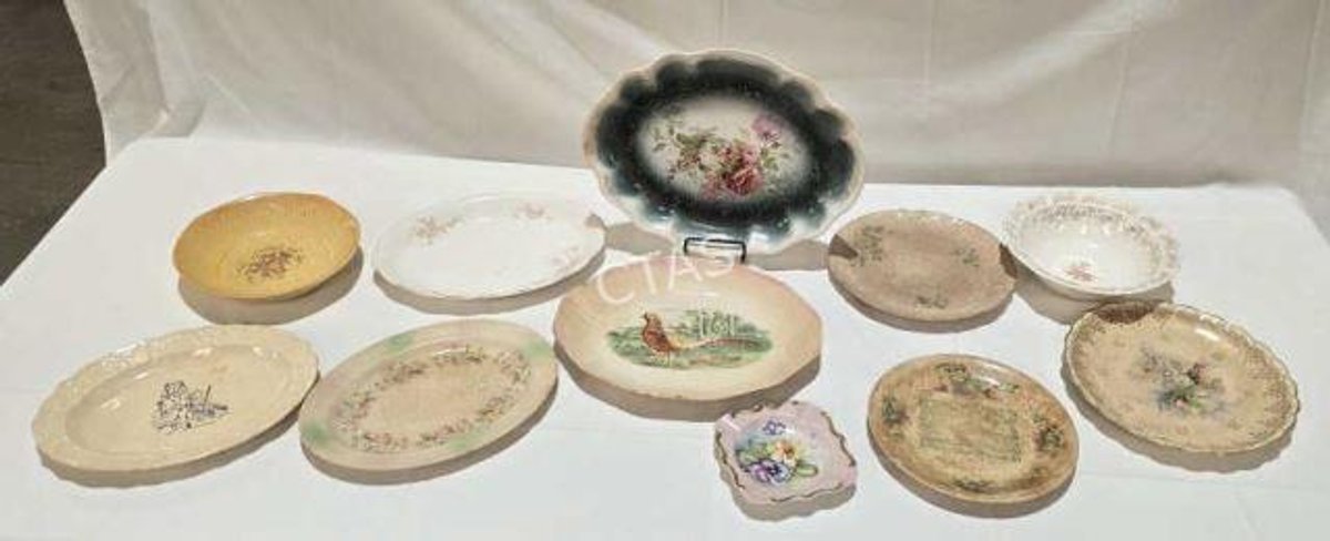 Antique Porcelain Plates, Platters, Bowls & Ash