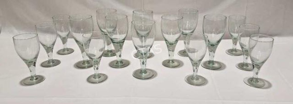 Pale Green Blown Glass Goblets