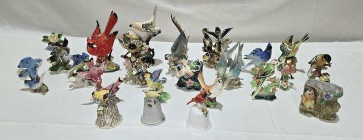 Porcelain & Bone China Bird Figurines - Japan