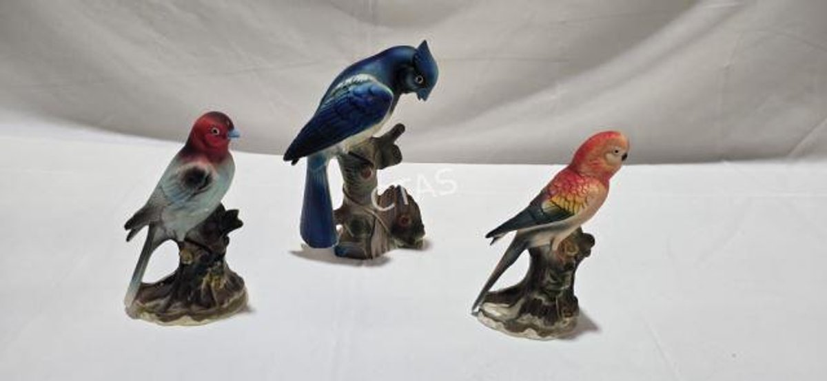 Porcelain Bird Figurines Made in Japan