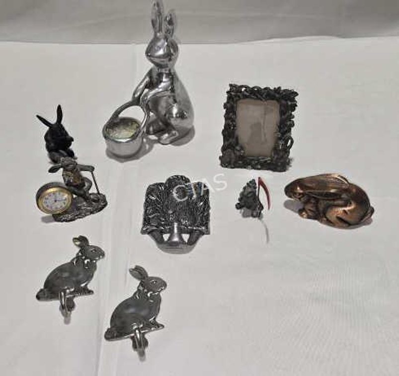 Pewter Rabbit Small Figurines & Wall Hooks