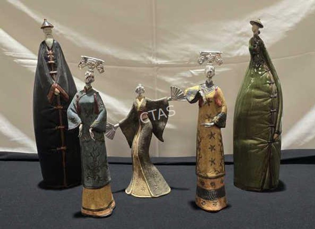 Glazed Ceramic Asian Figurines & Stylized Geisha