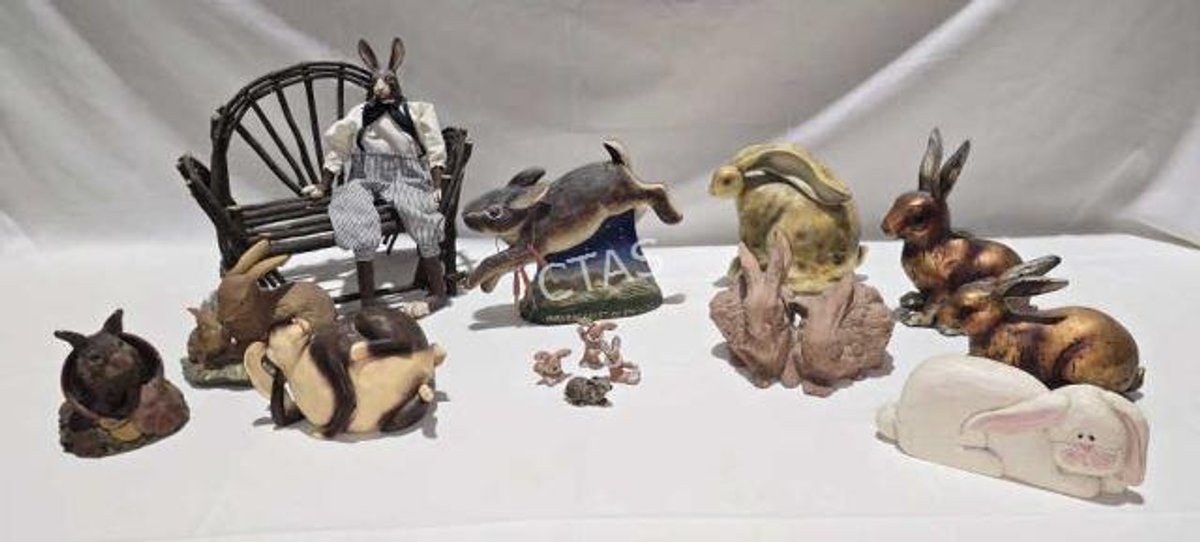 Bunny Decor in Resin, Wood, Ceramic, Clay, Etc.