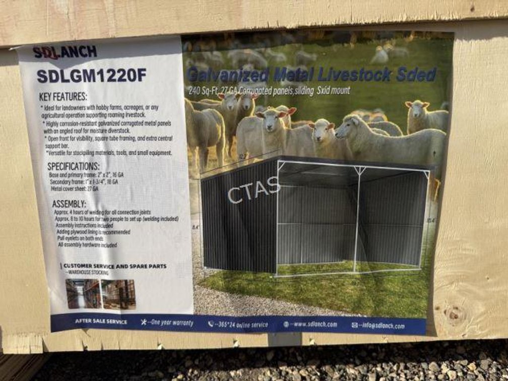 Galvanized Metal Livestock Shed 19.2'x10.4'x12.2'