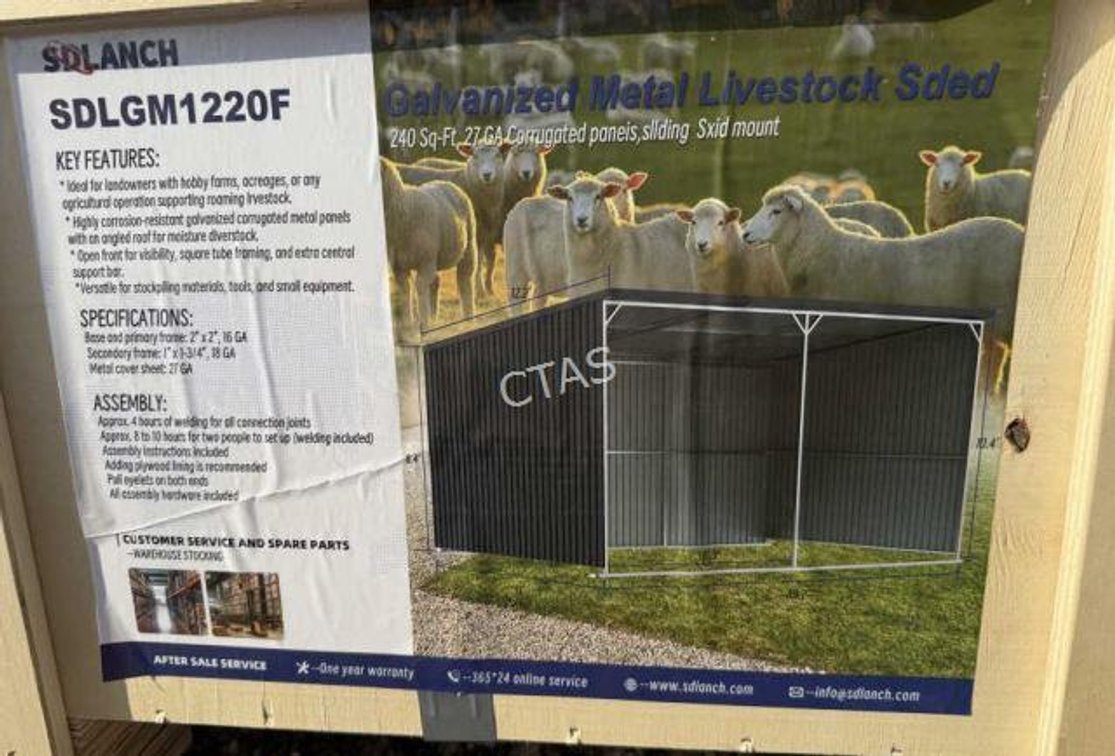 Galvanized Metal Livestock Shed 19.2'x10.4'x12.2'