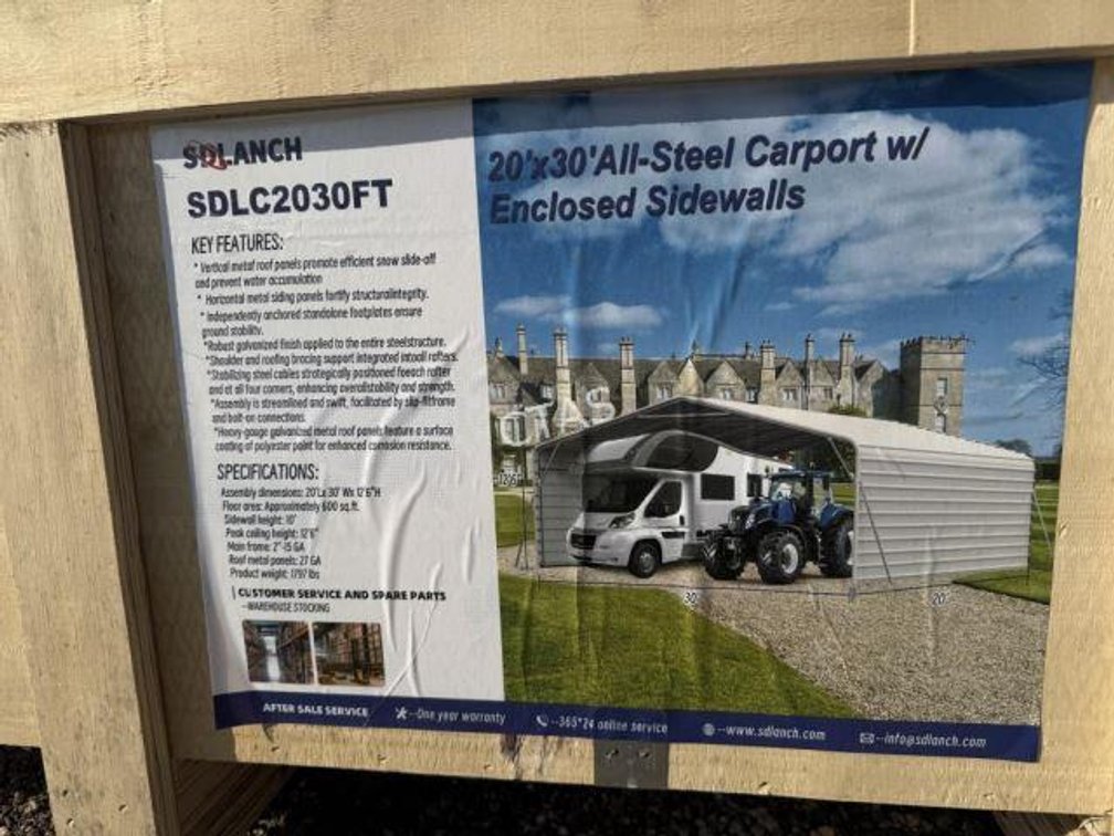 20' x 30' Carport w/ Side Walls