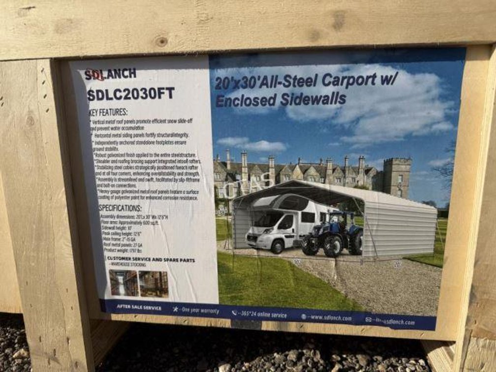 20' x 30' Carport w/ Side Walls
