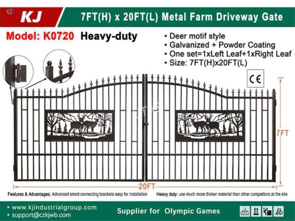 Heavy Duty Metal Bi-Parting Driveway Gate