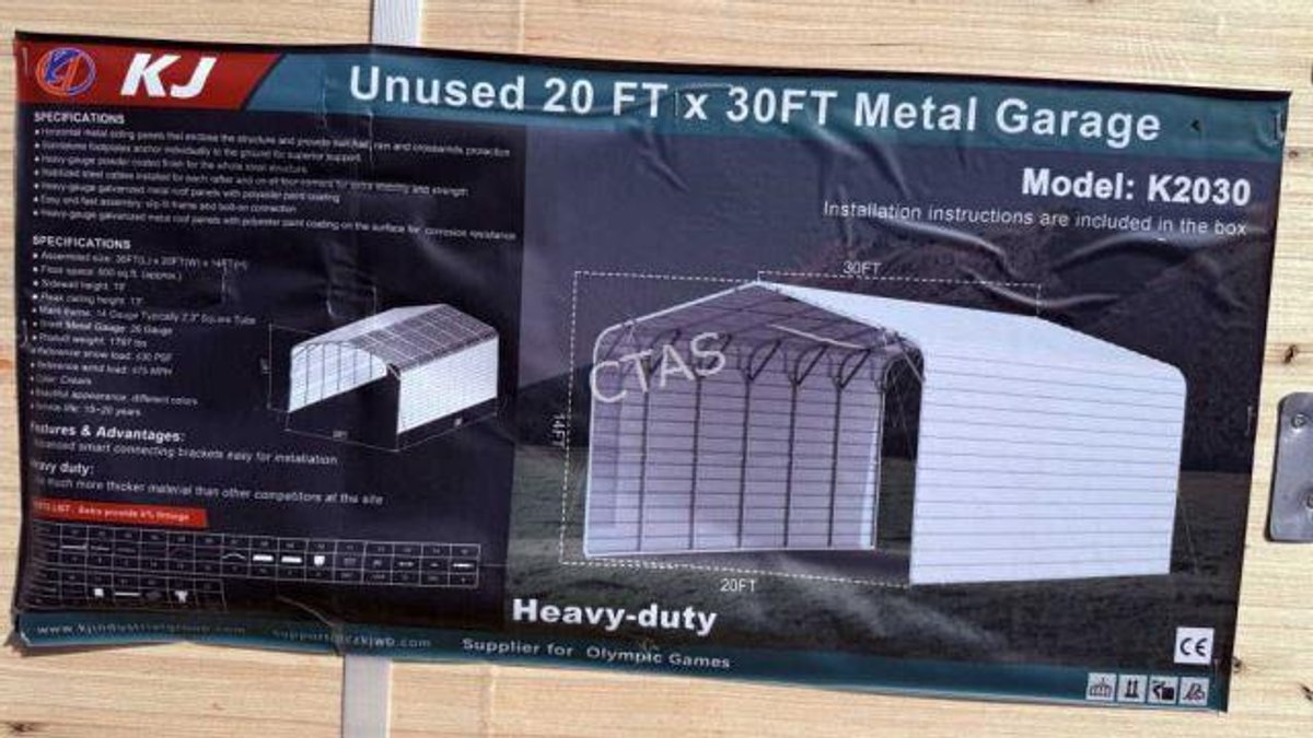 Metal Carport w/ Enclosed Sides - 20' x 30'