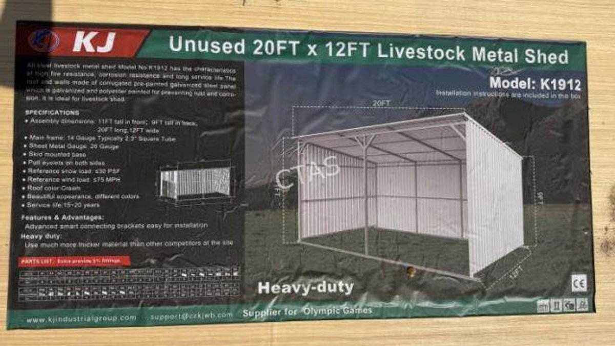 Livestock Heavy Duty Metal Shed 20' L x 12' W