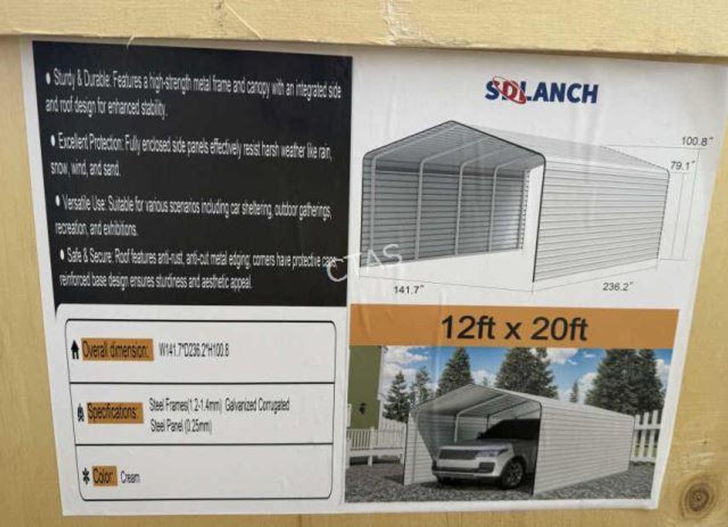 12' x 20' Carport w/ Side Walls