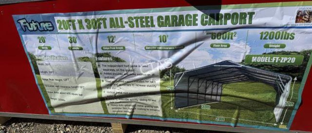 20' x 30' All-Steel Garage Car Port