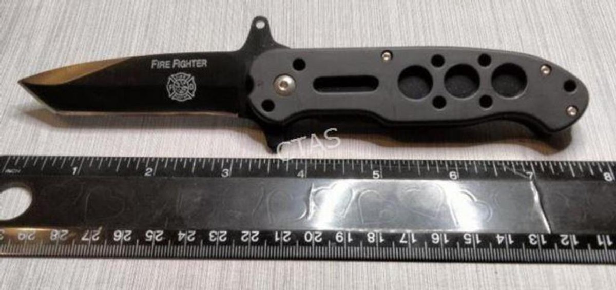 Fire Fighter Pocket Knife - Black