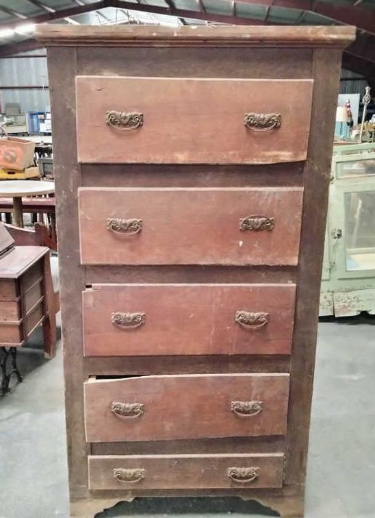 Primitive Wood Chest of Drawers