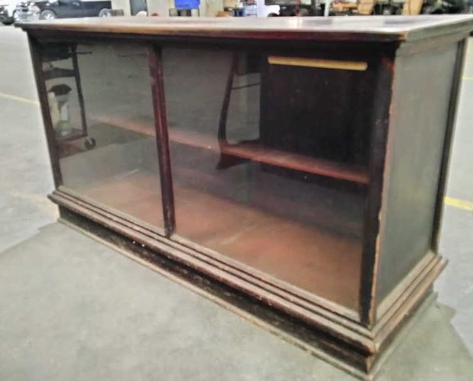 Antique Showcase Cabinet w/ Sliding Doors