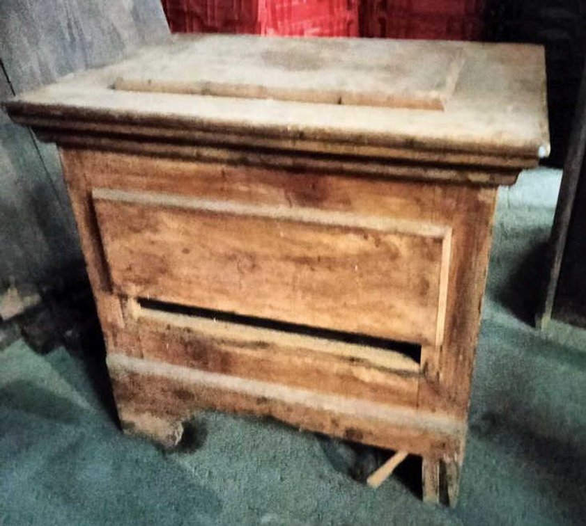 Antique Wood Ice Box on Rollers