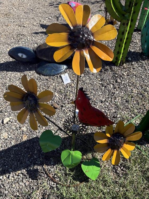 Metal Art- Sunflower & Cardinal