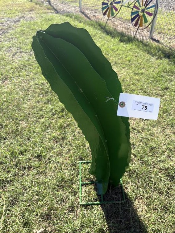 Metal Art- Tall Oblong Slender Crooked Cactus