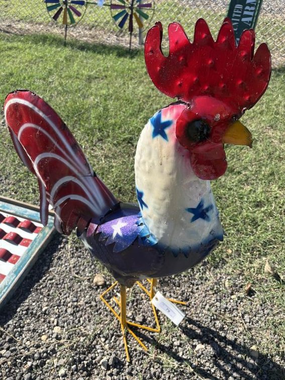 Metal Art- Patriotic Rooster
