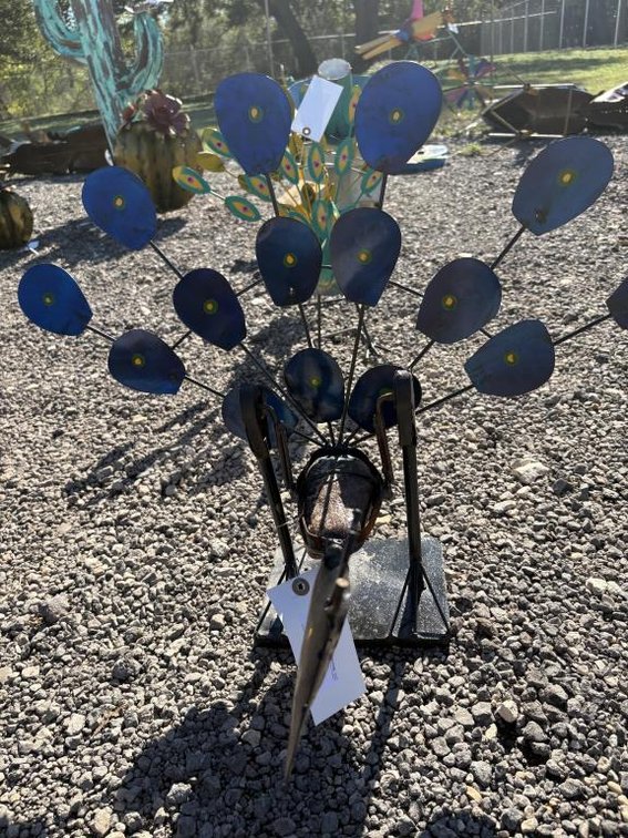 Metal Art- Swinging Peacock