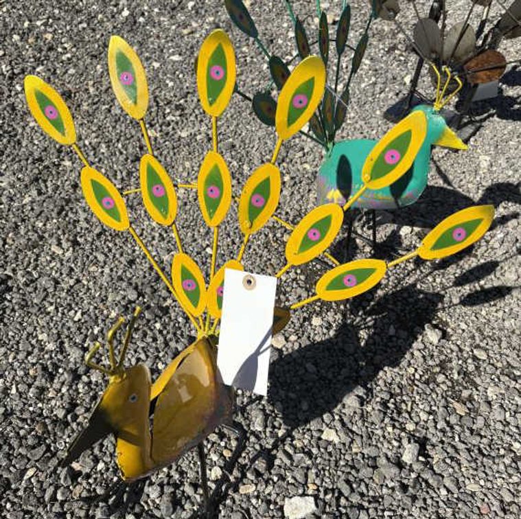 Metal Art- Yellow Peacock