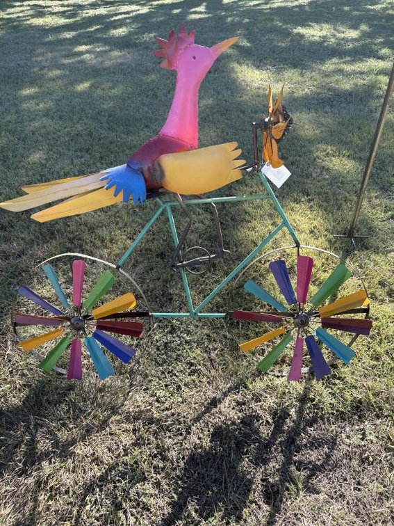 Metal Art- Roadrunner on Bike Whirlygig