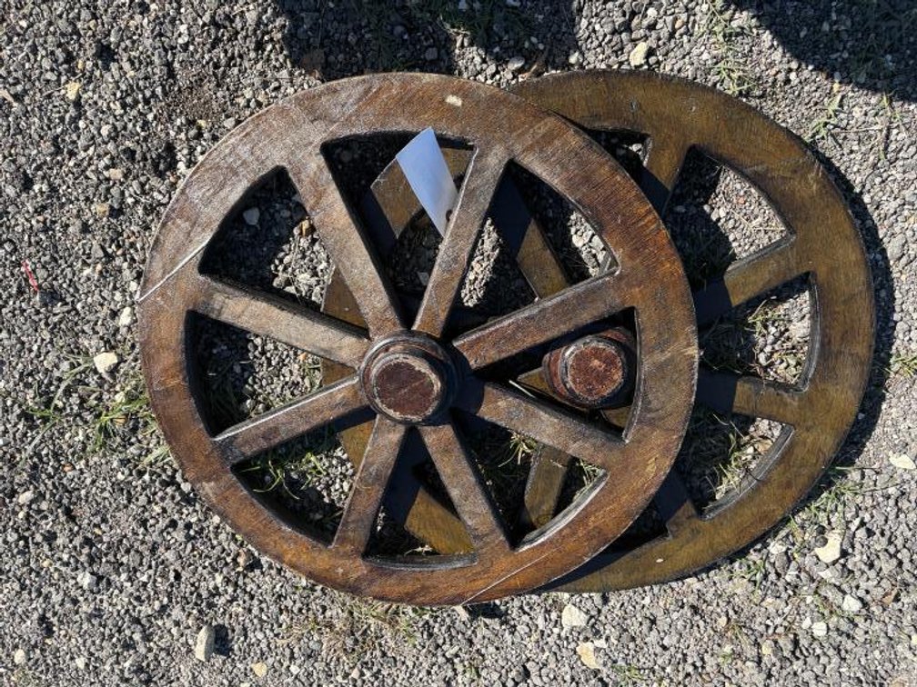 (2) Replica Wooden Wagon Wheels