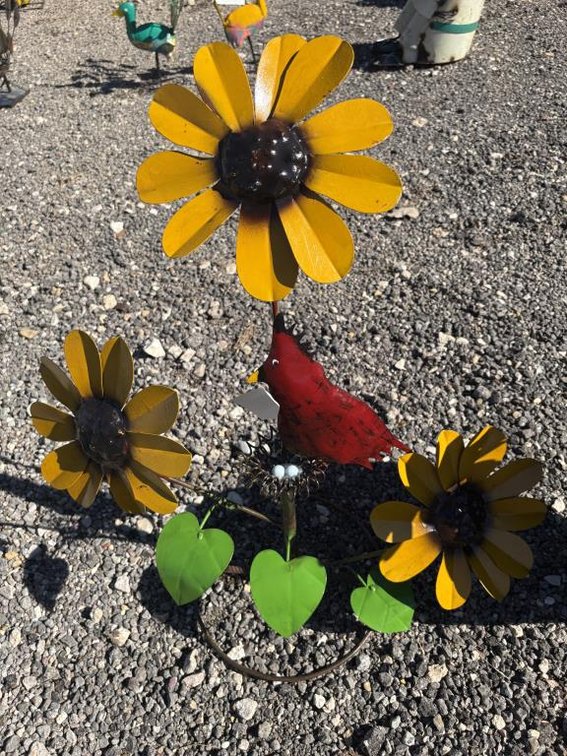 Metal Art- Cardinal & Sunflower